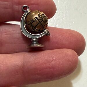 James Avery Silver and Bronze Globe Charm
